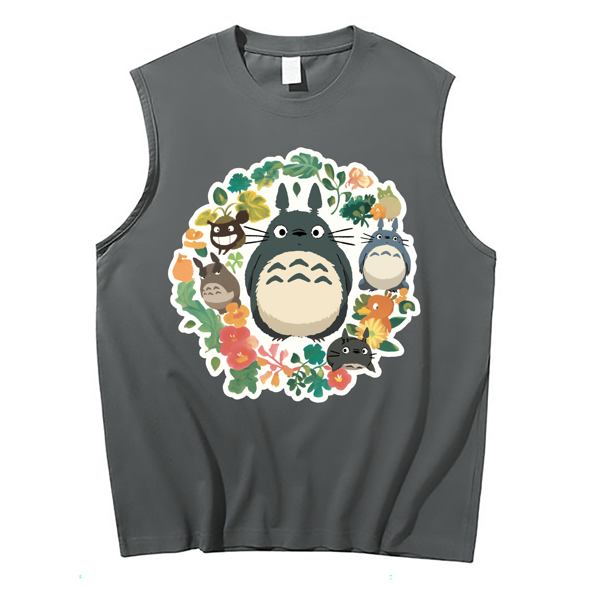 （画像用） となりのトトロ 草壁メイ 草壁サツキ My Neighbor Totoro Satsuki Kusakabe Mei Kusakabe コットン100％タンクトップ（フロントプリント）